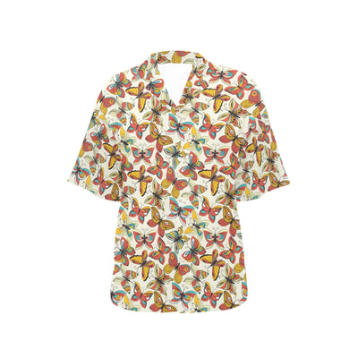 Butterfly Pattern Print Design 02 Women's Hawaiian Shirt