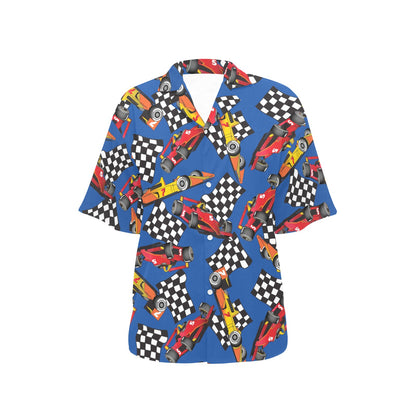 Racing Pattern Print Design A01 Women's Hawaiian Shirt