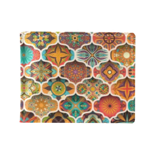 Mandala Mosaic Themed Design Print Men's ID Card Wallet