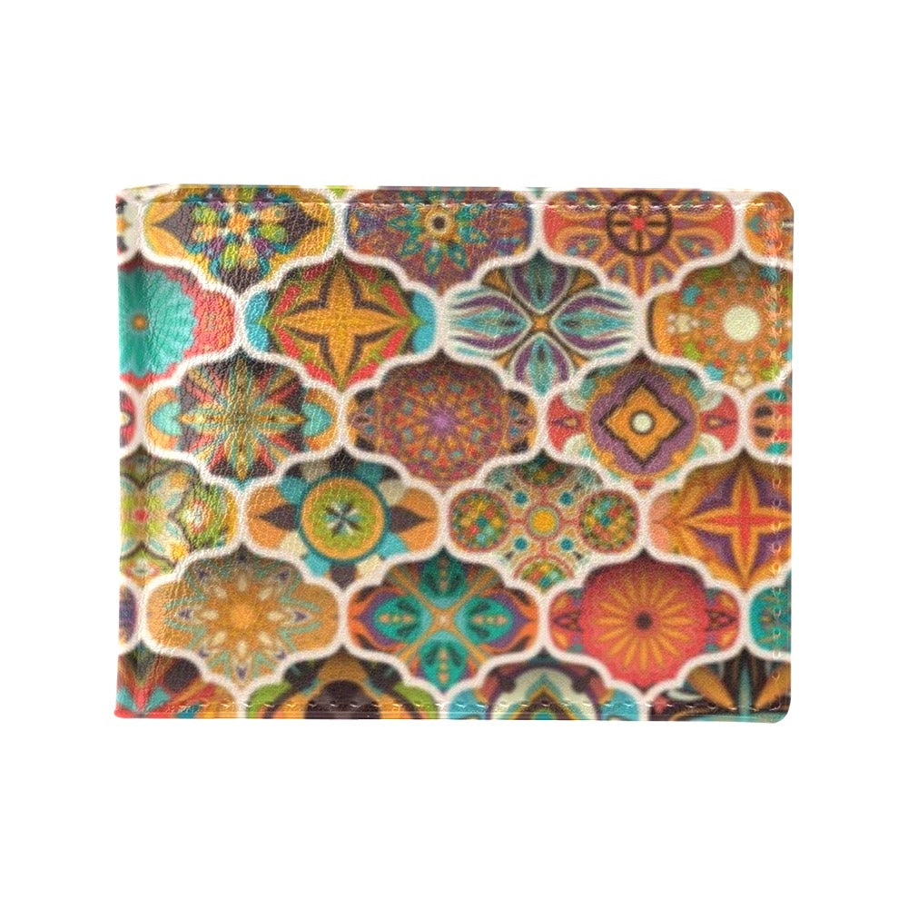 Mandala Mosaic Themed Design Print Men's ID Card Wallet