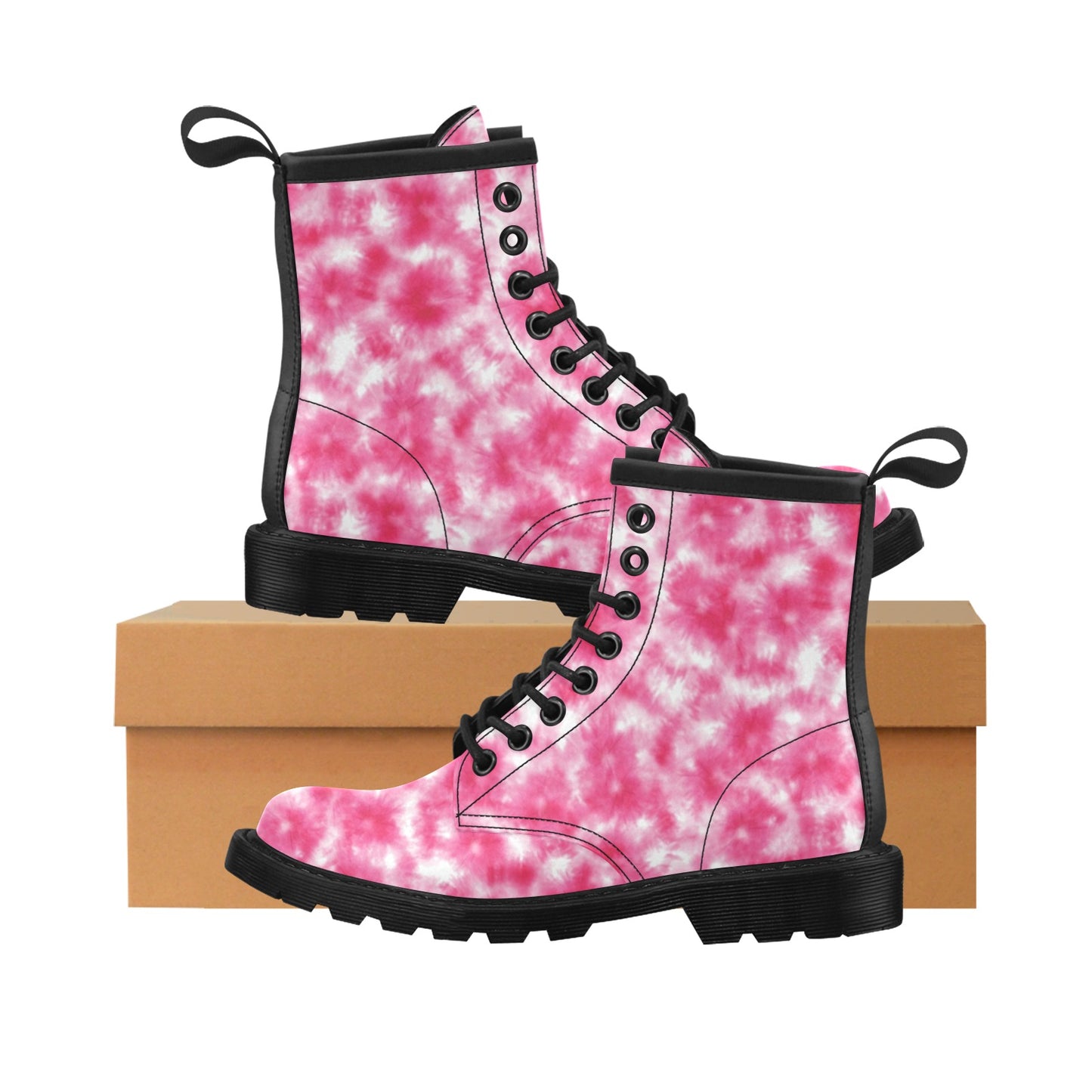 Tie Dye Pink Print Design LKS304 Women's Boots