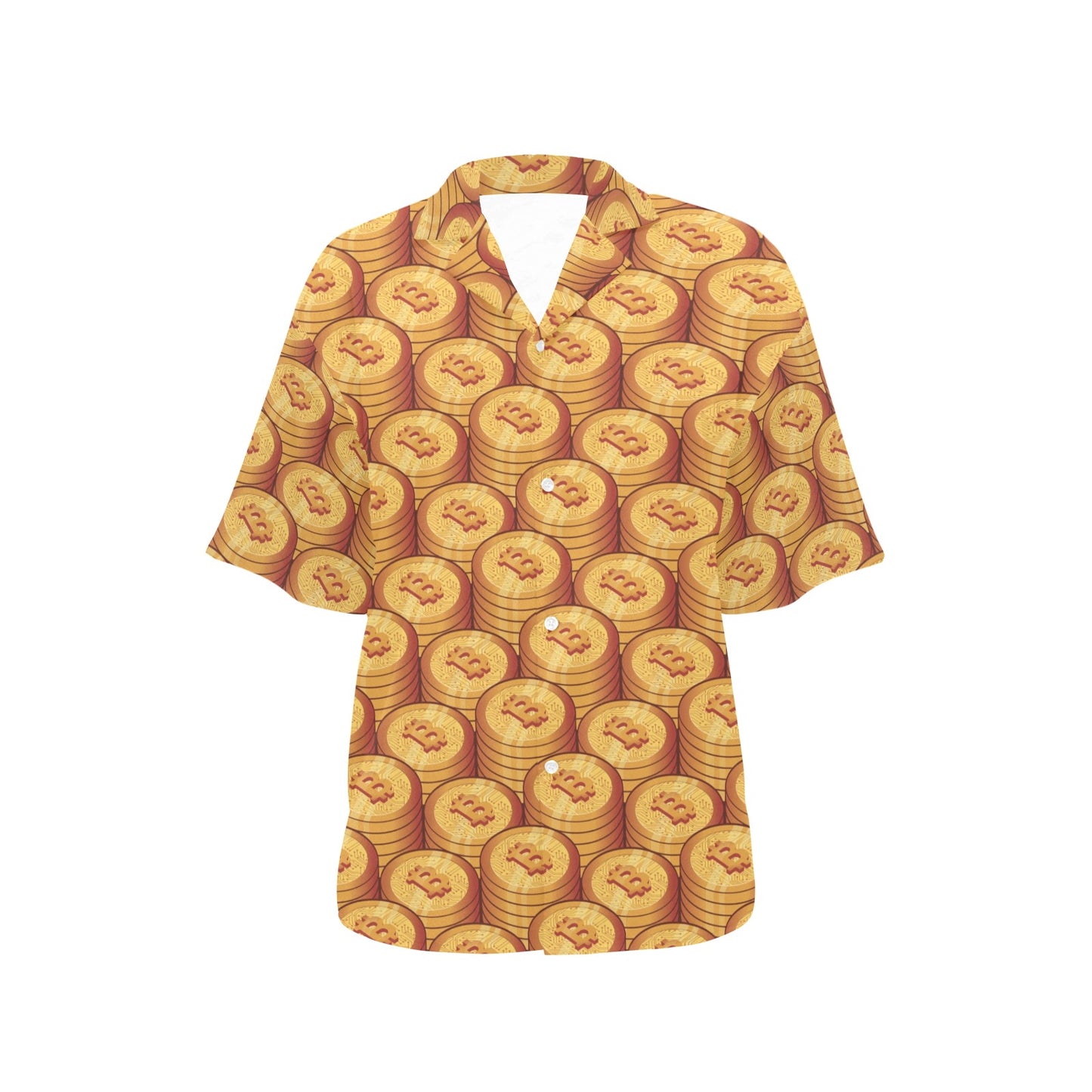 Bitcoin Pattern Print Design 02 Women's Hawaiian Shirt