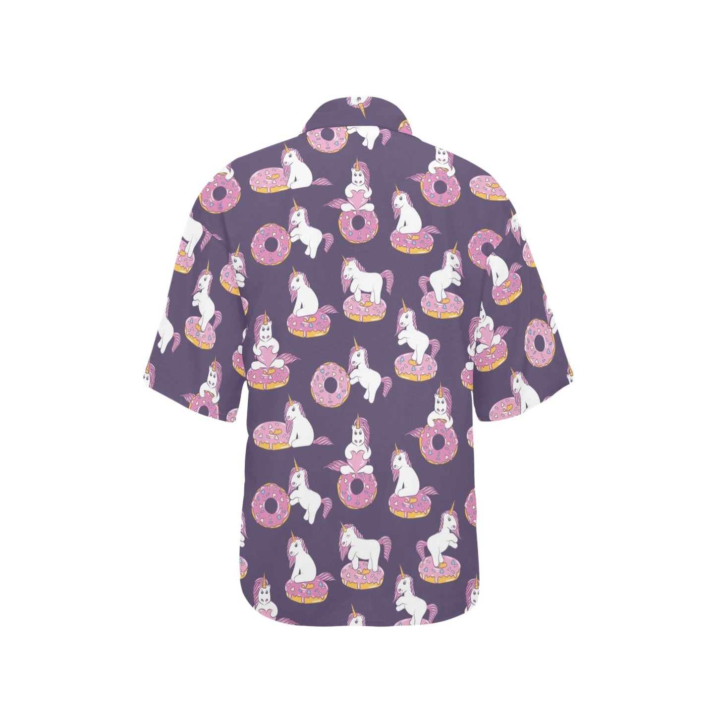 Donut Unicorn Pattern Print Design DN011 Women's Hawaiian Shirt