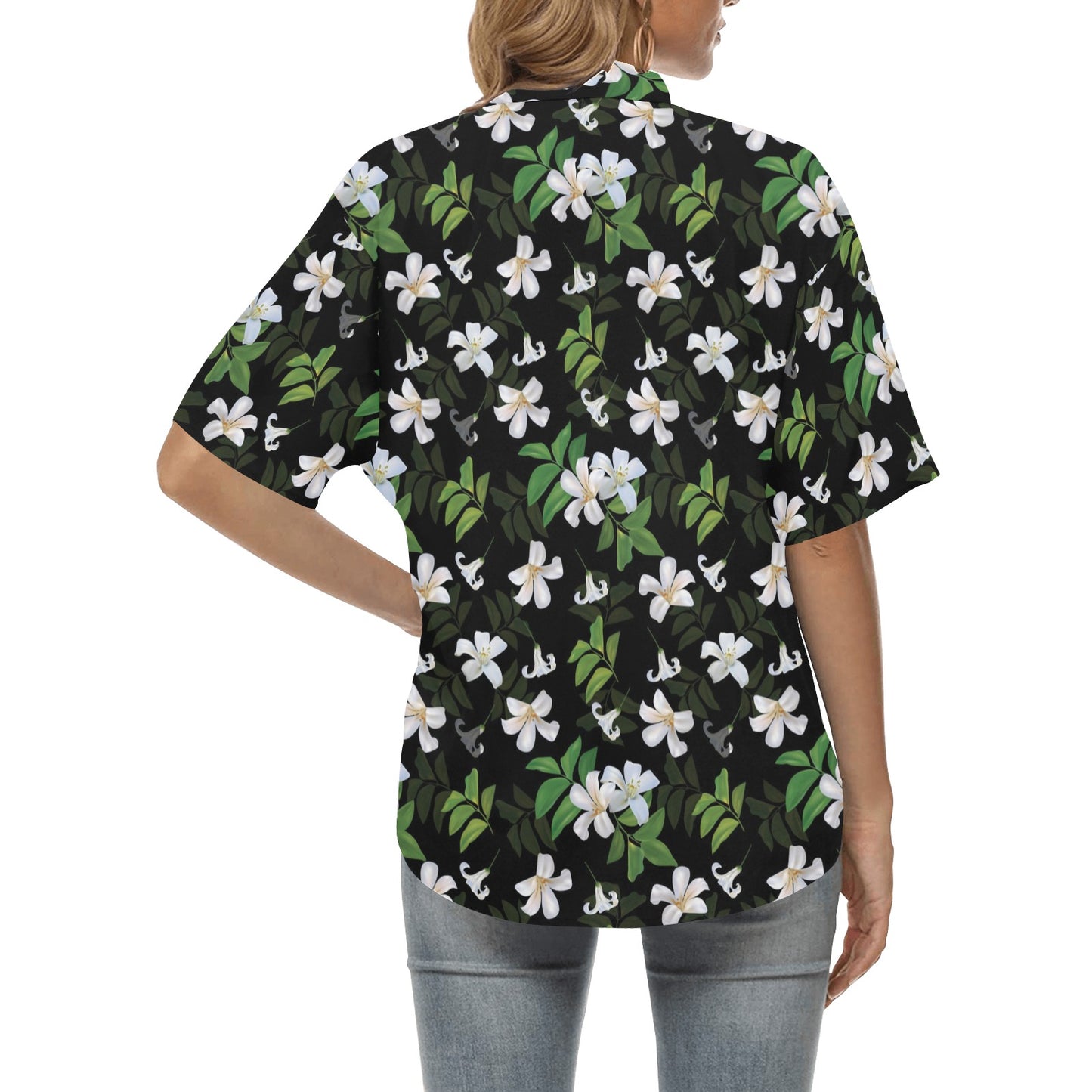 Sampaguita Print Design LKS301 Women's Hawaiian Shirt