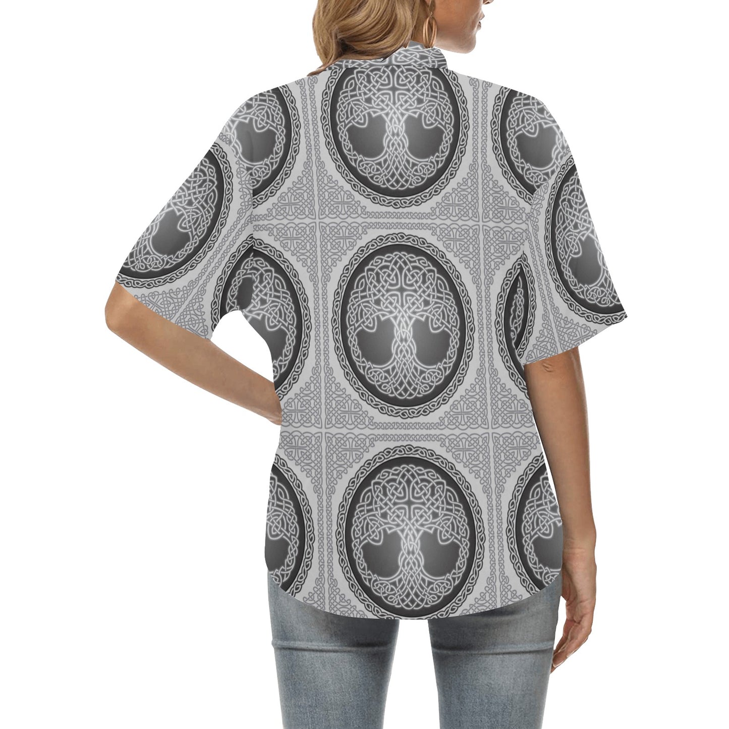 Celtic Tree of life Print Women's Hawaiian Shirt