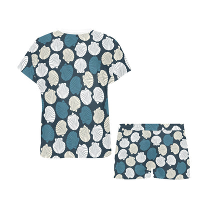 Seashell Print Design LKS3013 Women's Short Pajama Set