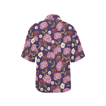 Hydrangea Pattern Print Design HD010 Women's Hawaiian Shirt