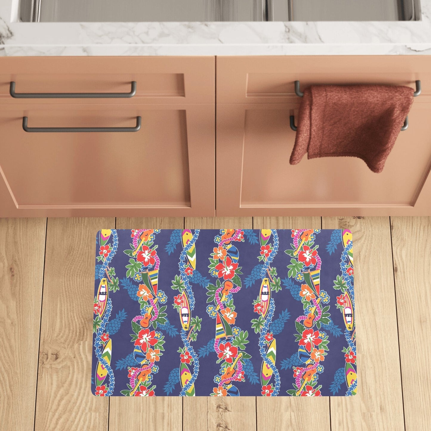 Hawaiian Themed Pattern Print Design H04 Kitchen Mat