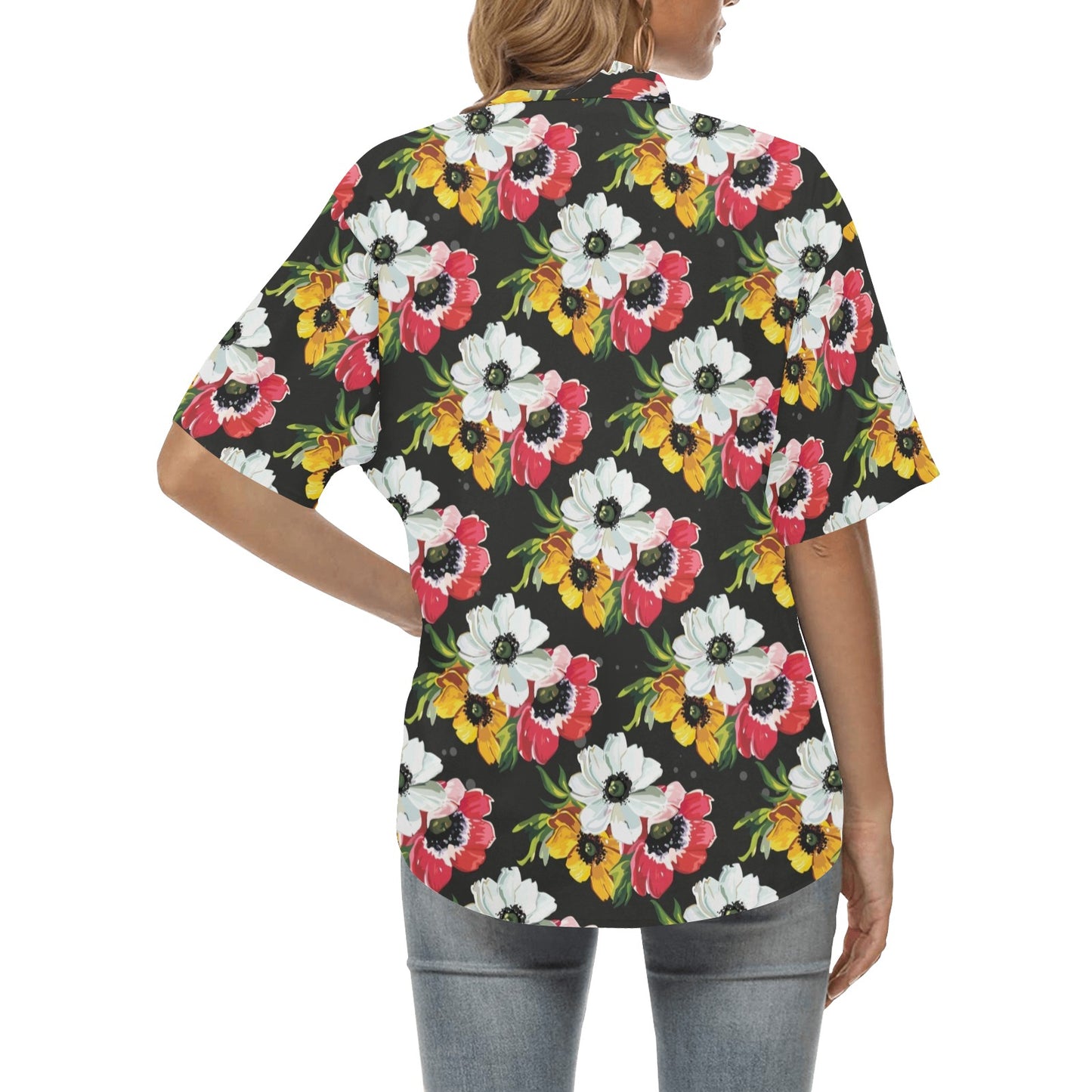 Anemone Pattern Print Design AM07 Women's Hawaiian Shirt