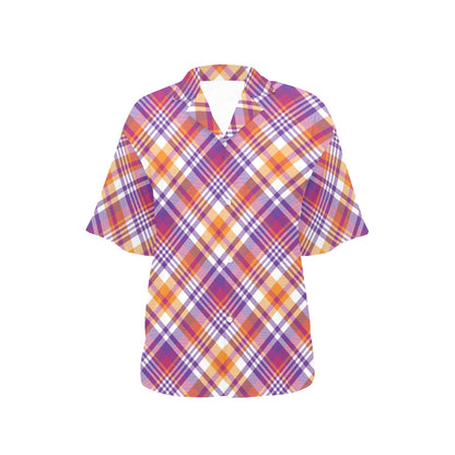 Madras Pattern Print Design 02 Women's Hawaiian Shirt