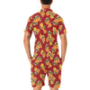 Orange Hibiscus Pattern Print Design HB026 Men's Romper