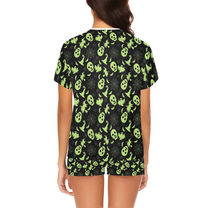 Witch Halloween Print Design LKS306 Women's Short Pajama Set