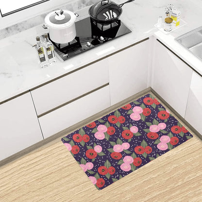 Camellia Pattern Print Design CM02 Kitchen Mat