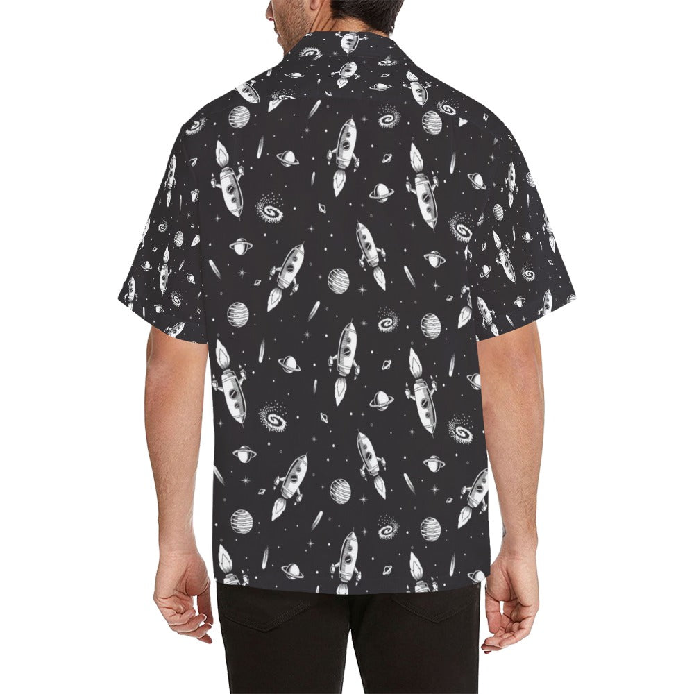 Space Rocket Print Design LKS303 Men's Hawaiian Shirt