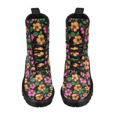 Hibiscus Pattern Print Design HB029 Women's Boots