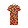 Orange Hibiscus Pattern Print Design HB026 Men's Romper