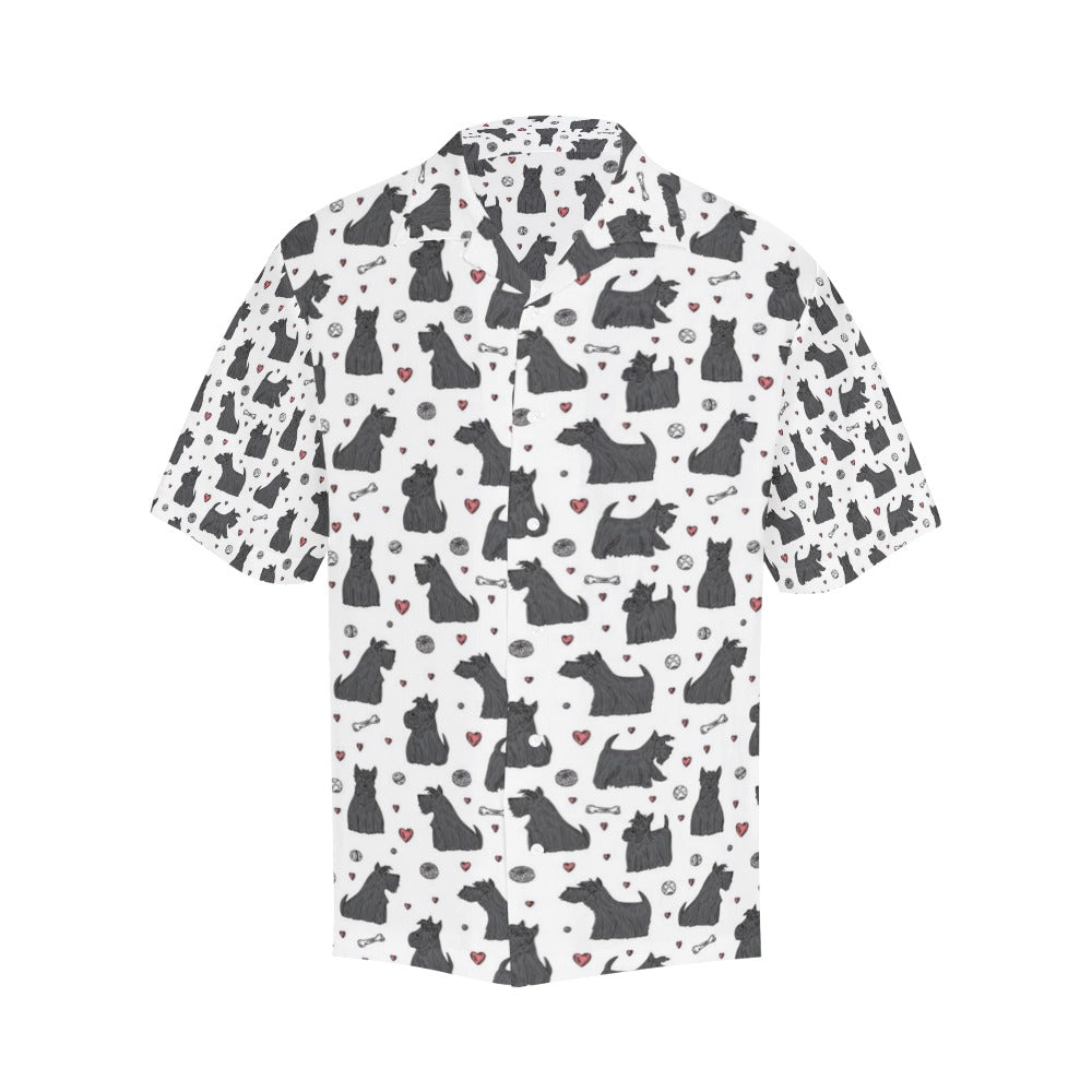 Scottish Terriers Print Design LKS3015 Men's Hawaiian Shirt