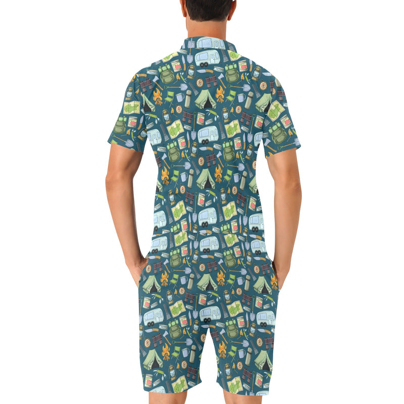 Camping Pattern Print Design 02 Men's Romper