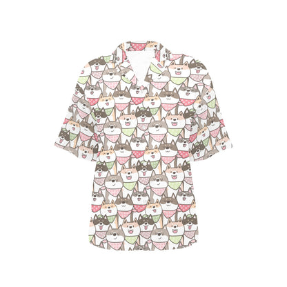 Shiba Inu Print Design LKS305 Women's Hawaiian Shirt