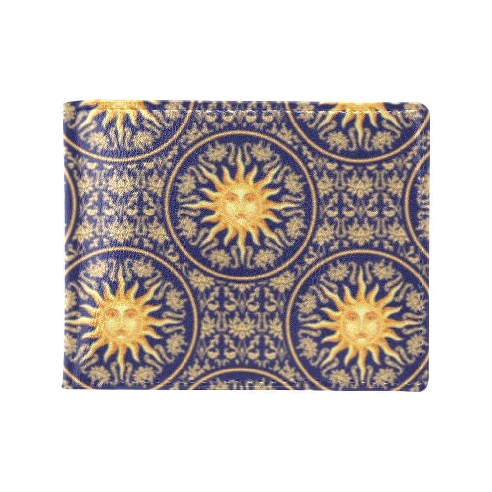 Celestial Gold Sun Face Men's ID Card Wallet