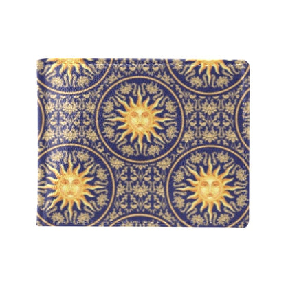 Celestial Gold Sun Face Men's ID Card Wallet