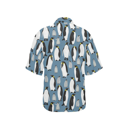 Penguin Pattern Print Design A03 Women's Hawaiian Shirt