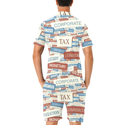 Accounting Financial Pattern Print Design 01 Men's Romper