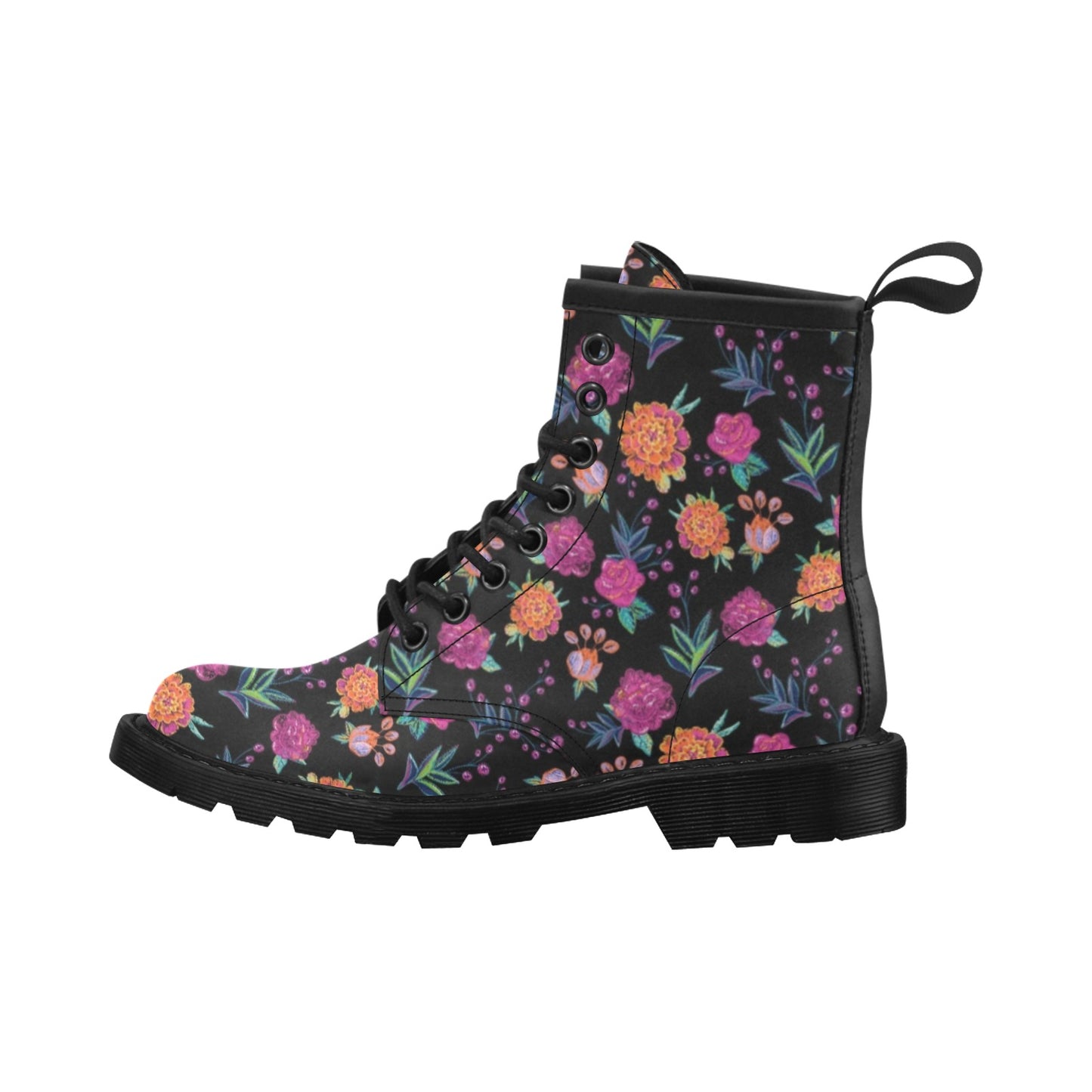 Marigold Pattern Print Design MR02 Women's Boots
