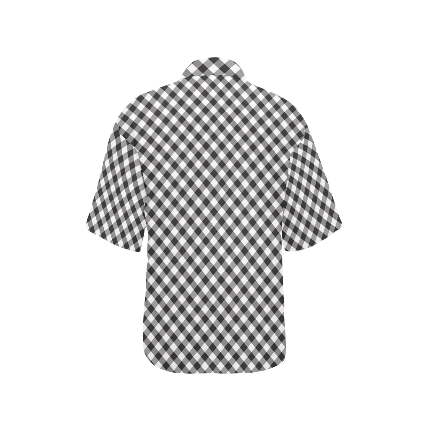 Gingham Print Design LKS402 Women's Hawaiian Shirt