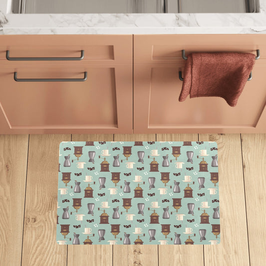 Coffee Pattern Print Design 04 Kitchen Mat