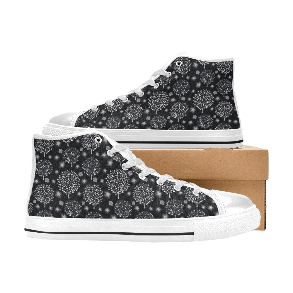 Tree Of Life Print Design LKS304 High Top Women's White Shoes