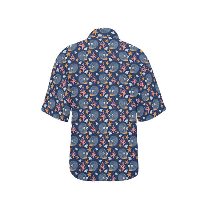 Snail Print Design LKS402 Women's Hawaiian Shirt