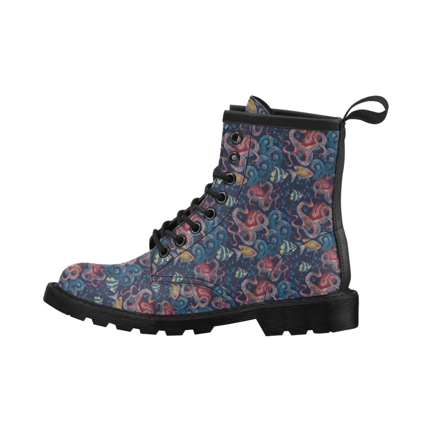 Underwater Giant Squid Print Design LKS302 Women's Boots
