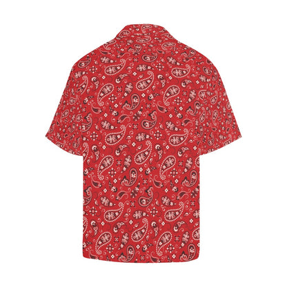 Bandana Paisley Red Print Design LKS3011 Men's Hawaiian Shirt
