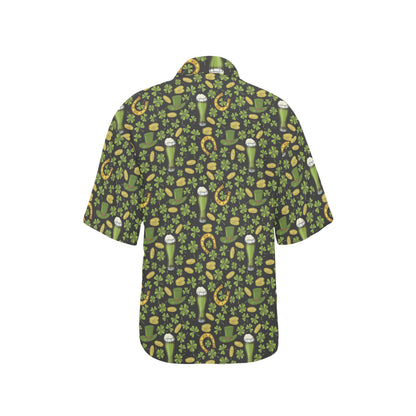 Clover St Patricks Pattern Print Design 03 Women's Hawaiian Shirt