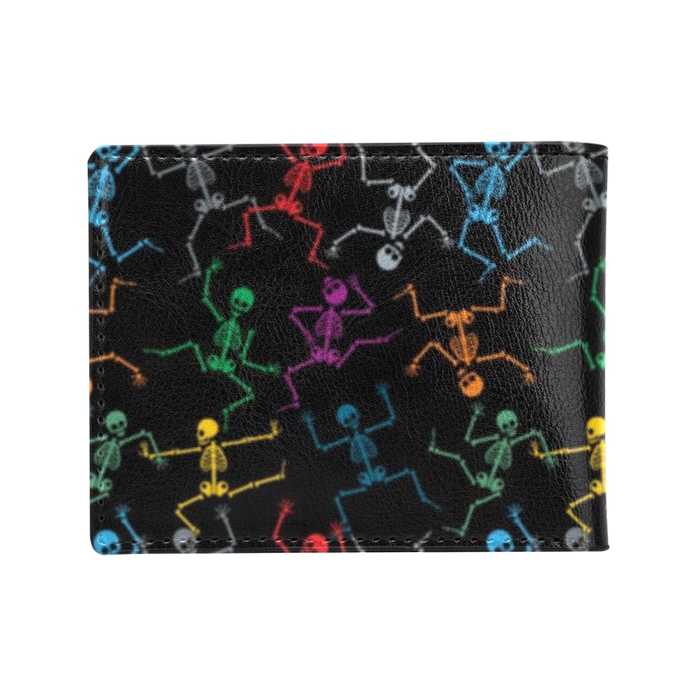 Skeleton Colorful Print Design LKS302 Men's ID Card Wallet