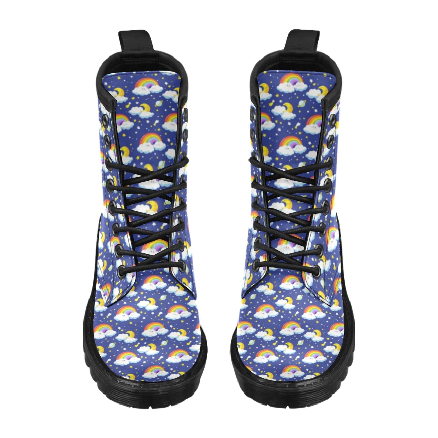 Rainbow Space Design Print Women's Boots