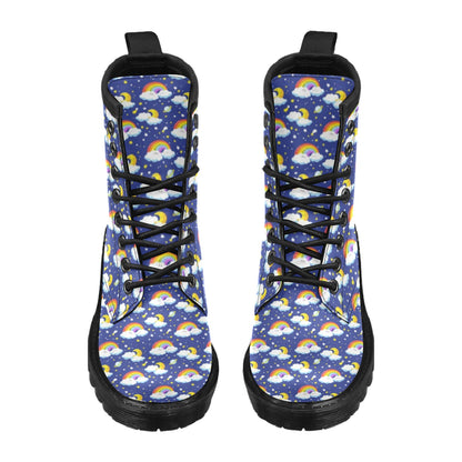 Rainbow Space Design Print Women's Boots
