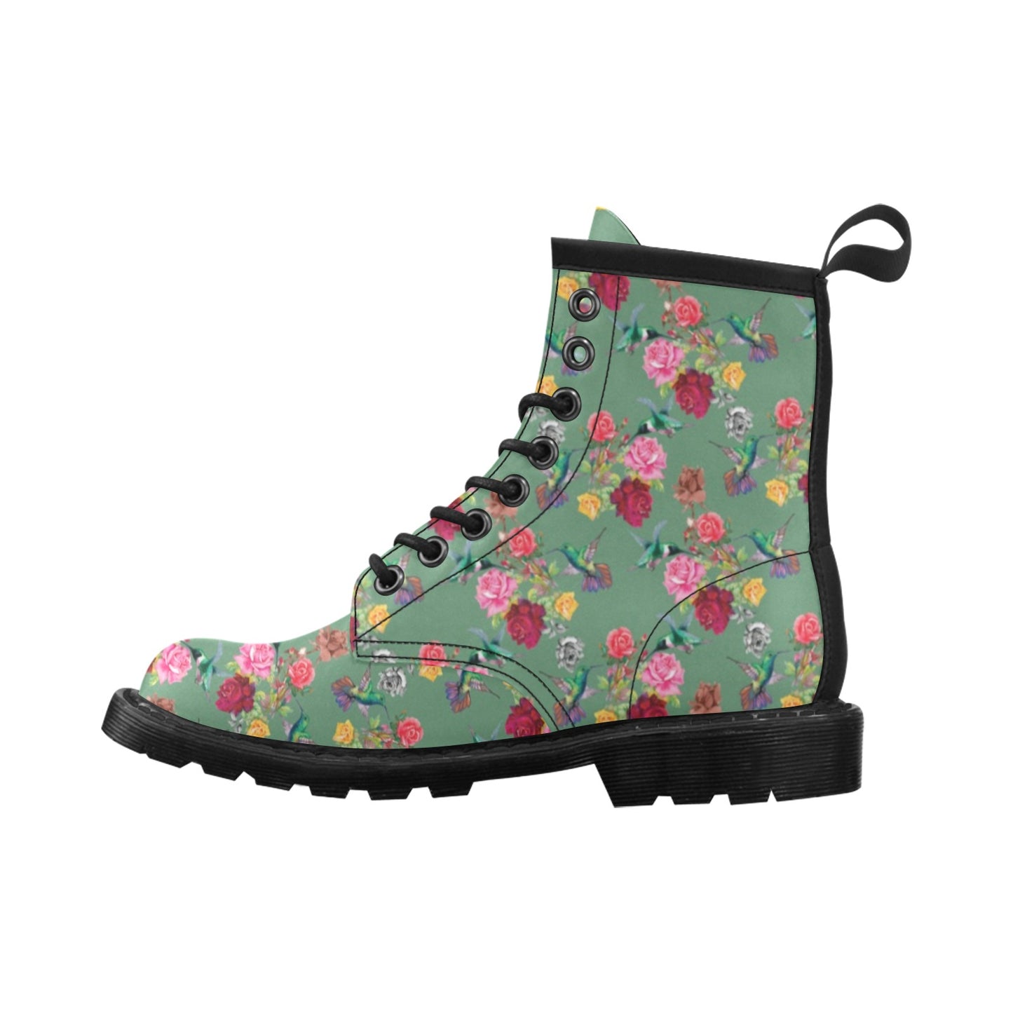 Hummingbird with Rose Themed Print Women's Boots