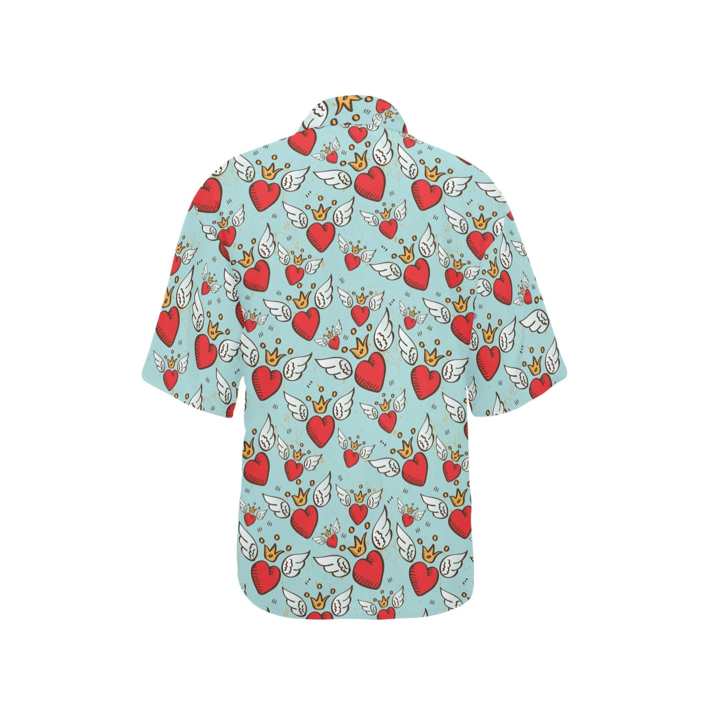 Angel Wings Heart Pattern Print Design 02 Women's Hawaiian Shirt