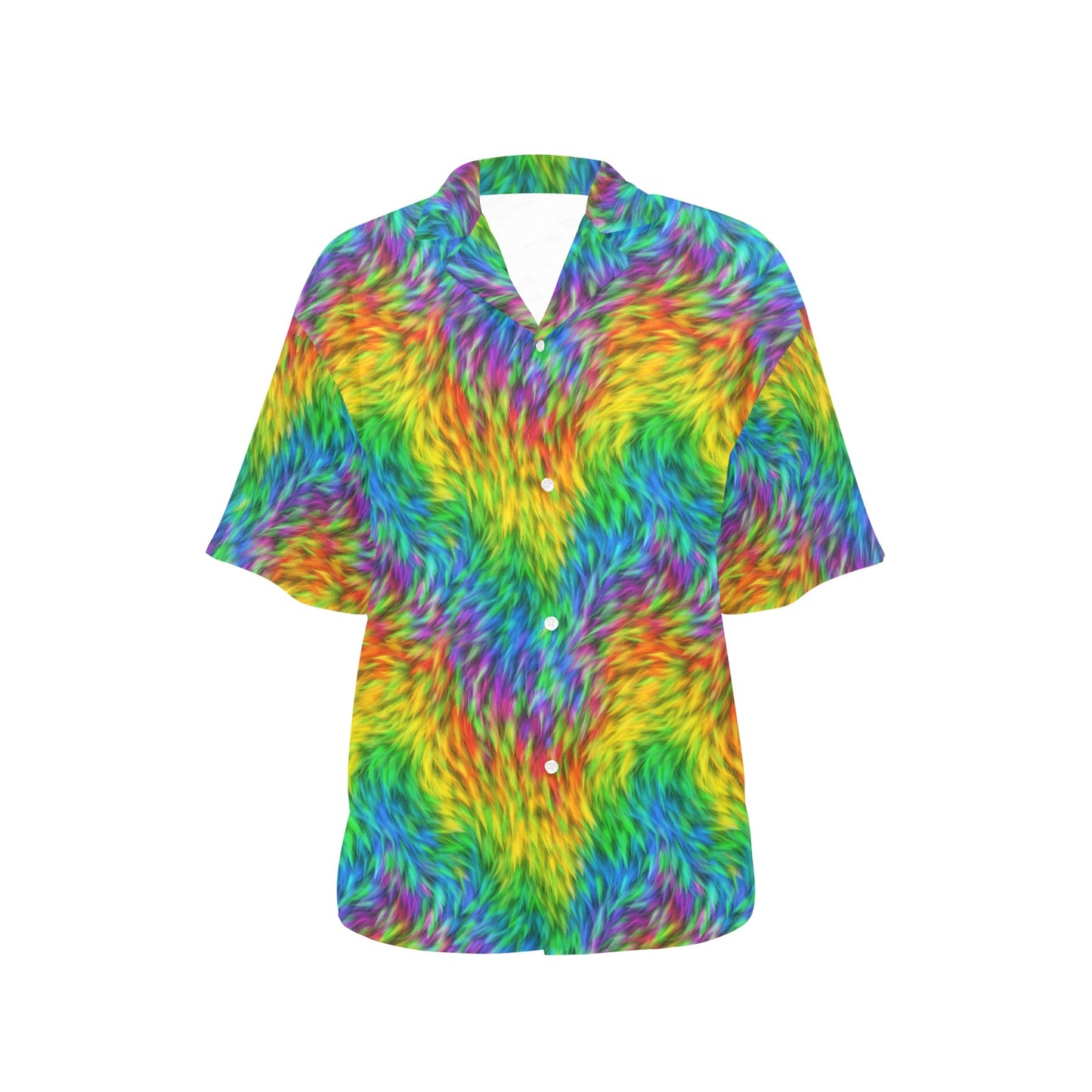 Rainbow Fur Design Print Women's Hawaiian Shirt
