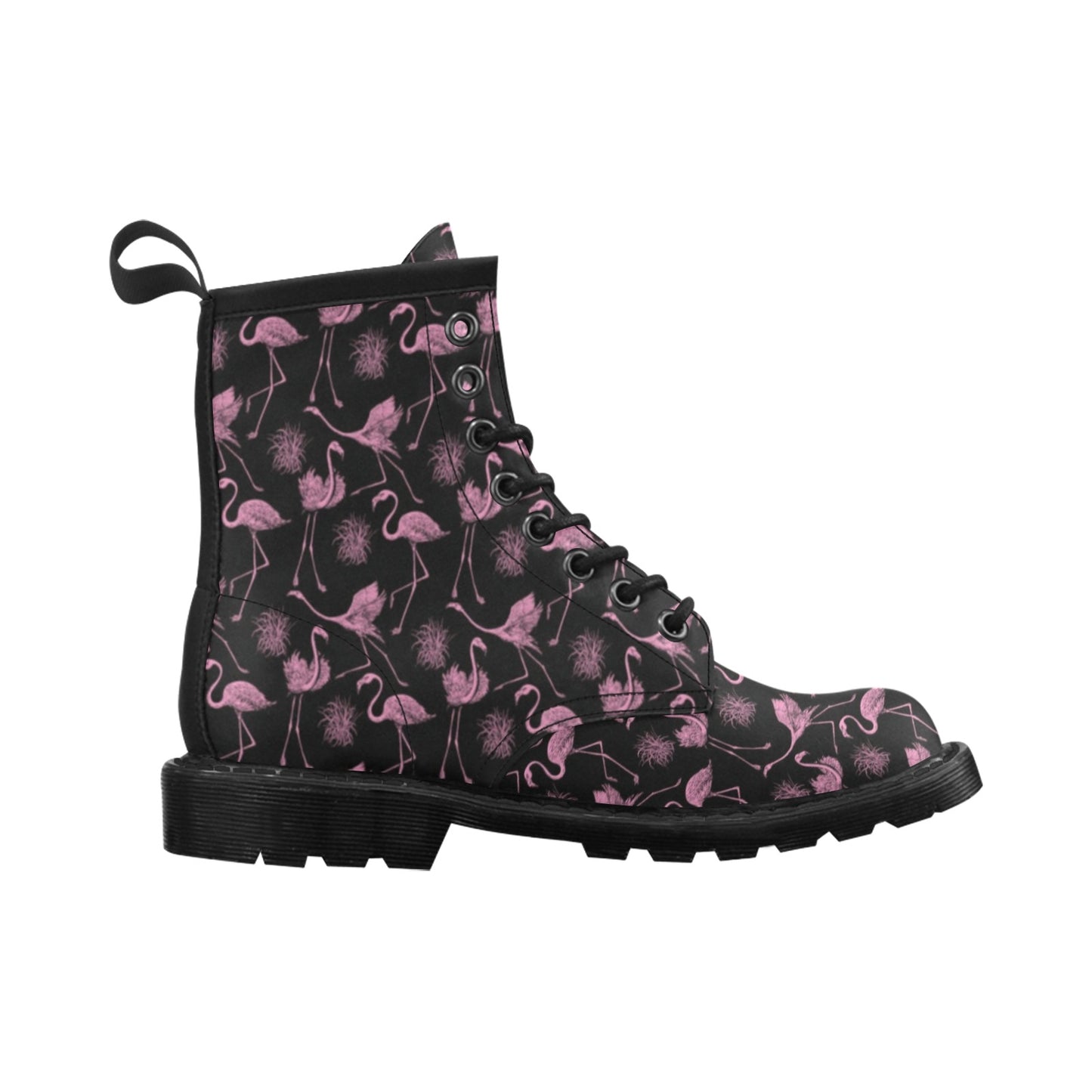 Flamingo Pink Print Pattern Women's Boots