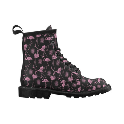 Flamingo Pink Print Pattern Women's Boots