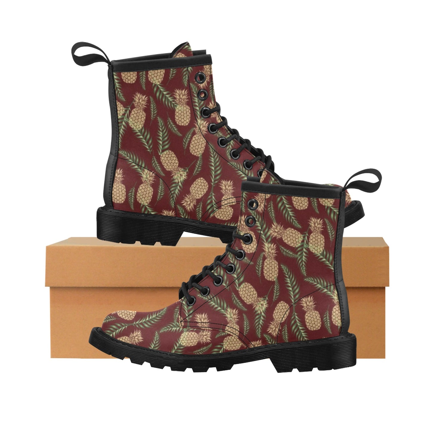 Pineapple Pattern Print Design PP013 Women's Boots