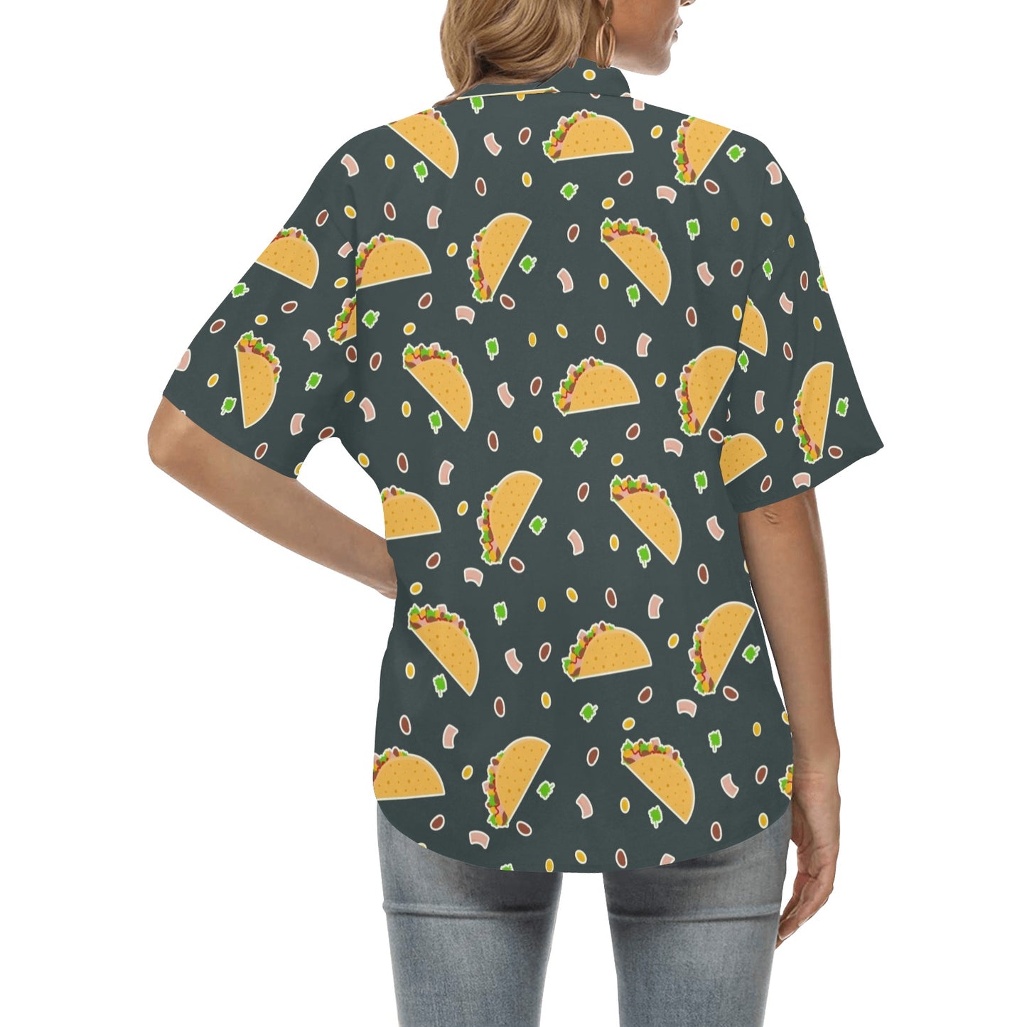 Taco Pattern Print Design TC02 Women's Hawaiian Shirt
