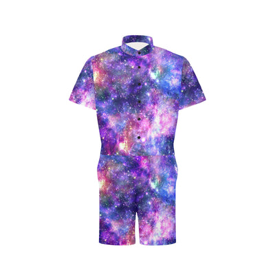 Galaxy Night Stardust Space Print Men's Romper