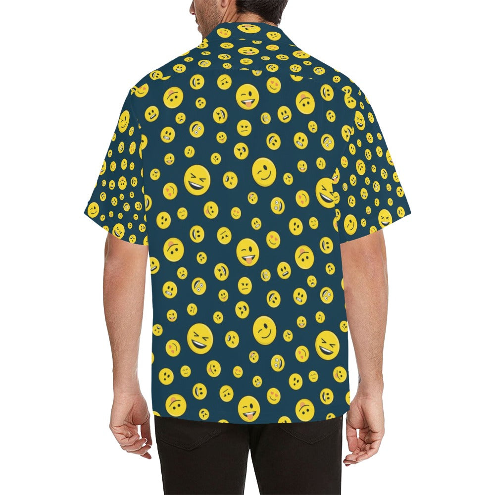 Smiley Face Emoji Print Design LKS301 Men's Hawaiian Shirt