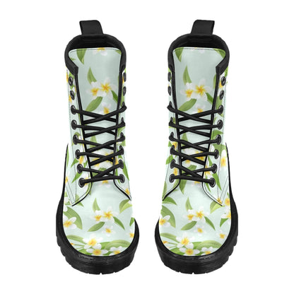 Yellow Plumeria Pattern Print Design PM024 Women's Boots