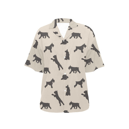 Schnauzers Pattern Print Design A06 Women's Hawaiian Shirt