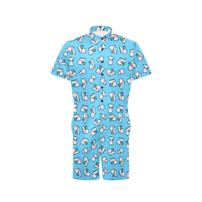 Cow Pattern Print Design 01 Men's Romper